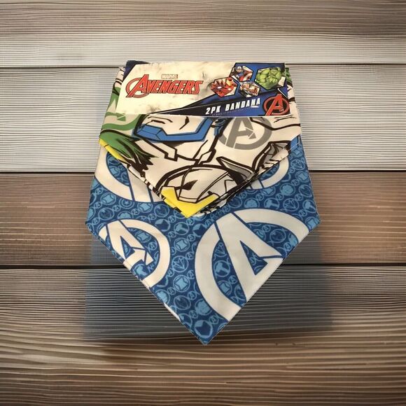 Marvel Bandana 2 Pack AVENGERS Thor Hulk Iron Man Captain America Pet Dog Scarf - Picture 1 of 2